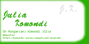julia komondi business card